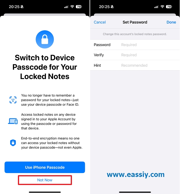 Reset Your Notes Password step 3