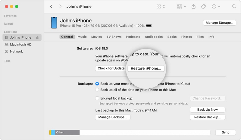 restored to factory settings | iphone password recovery