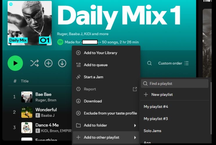 pick the playlist | Daily Mix on Spotify
