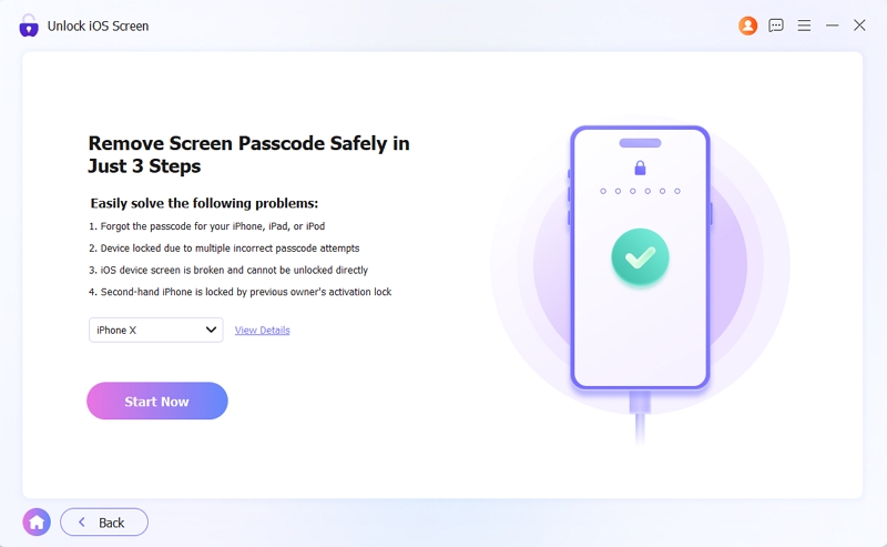 The software will detect your iPhone model