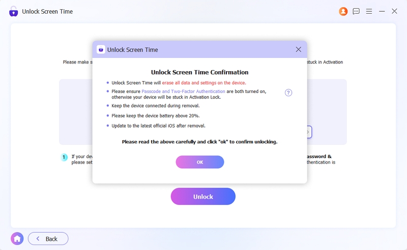 Carefully read the on-screen prompt