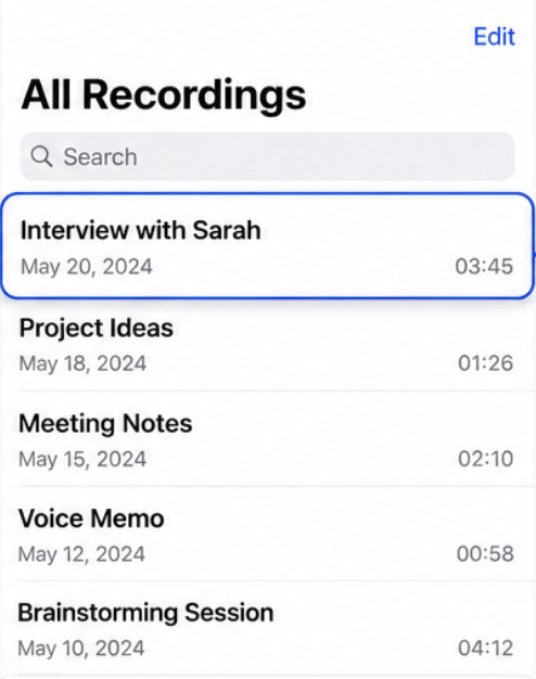 select recording