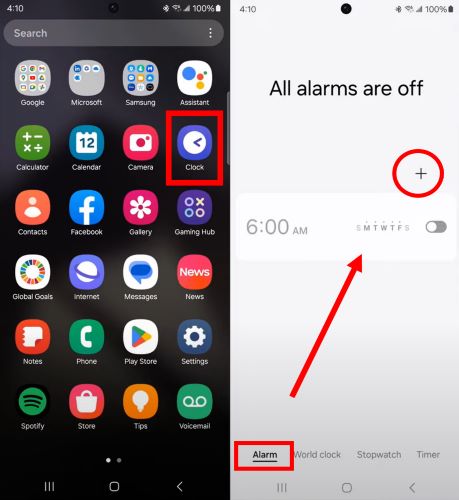 hit plus | Set Spotify as Alarm