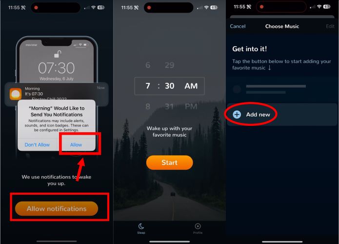 Add New Sound option | Set Spotify as Alarm