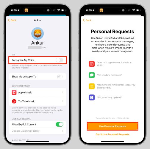 Use Personal Requests | Set Spotify as Alarm