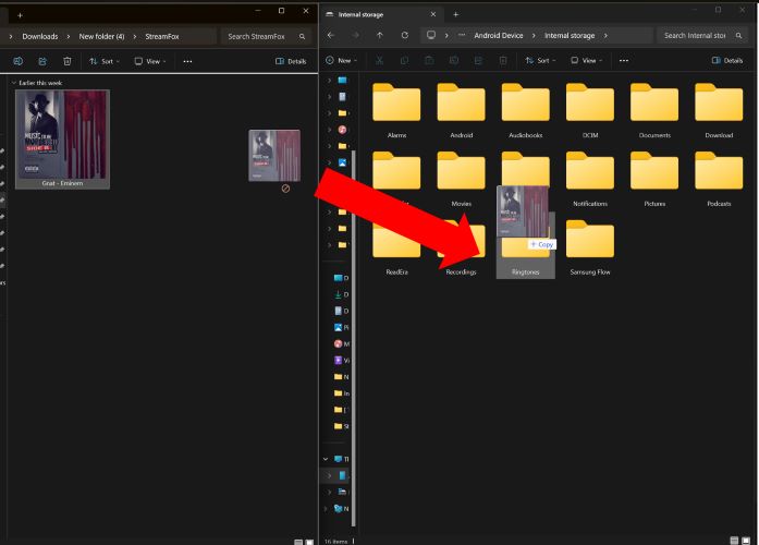 open separate folder | Set Spotify as Alarm