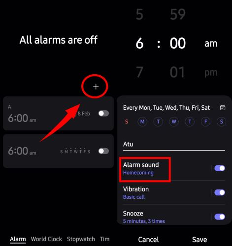 sound selection | Set Spotify as Alarm