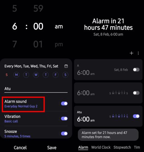 save alarm | Set Spotify as Alarm