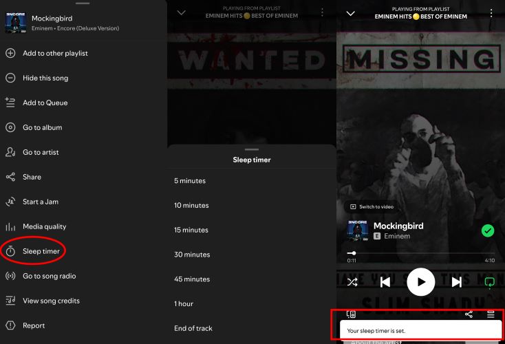 select Sleep timer | Set a Sleep Timer for Spotify