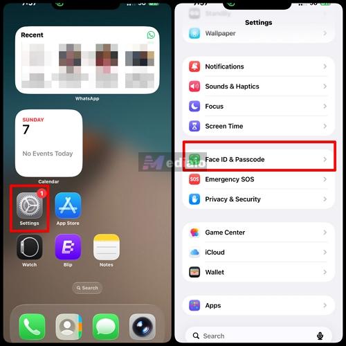 choose Face ID & Passcode | Download Apps with Face ID