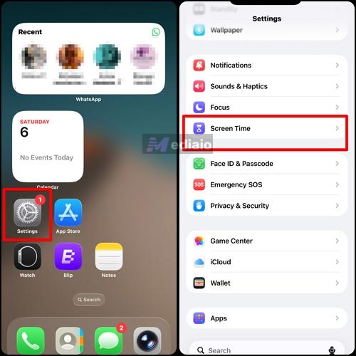 select Screen Time | Download Apps with Face ID