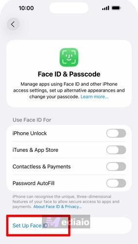 hit Set Up Face ID | Download Apps with Face ID