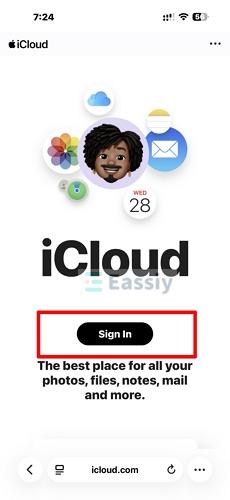 go to iCloud | Can't Turn Off Frozen iPhone