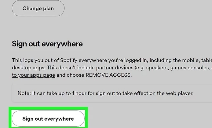 sign out everywhere | Spotify Not Downloading Songs