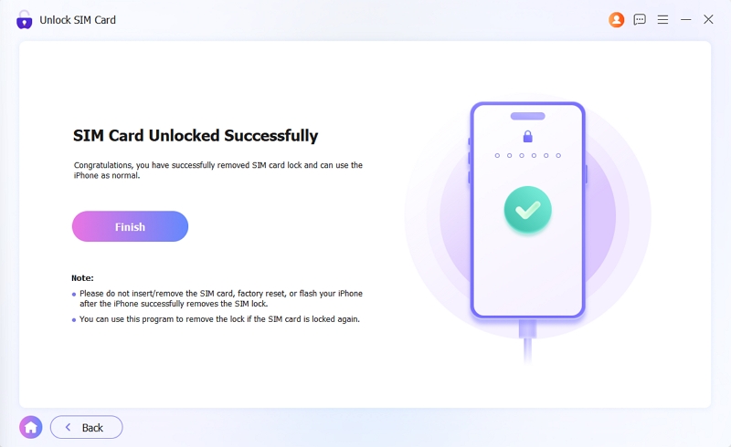 your iPhone will be unlocked
