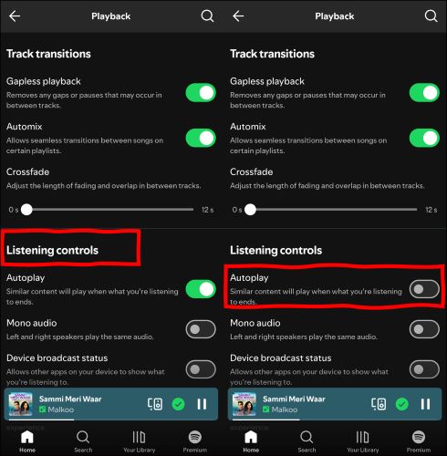 toggle off Autoplay | Stop Spotify from Playing Suggested Songs