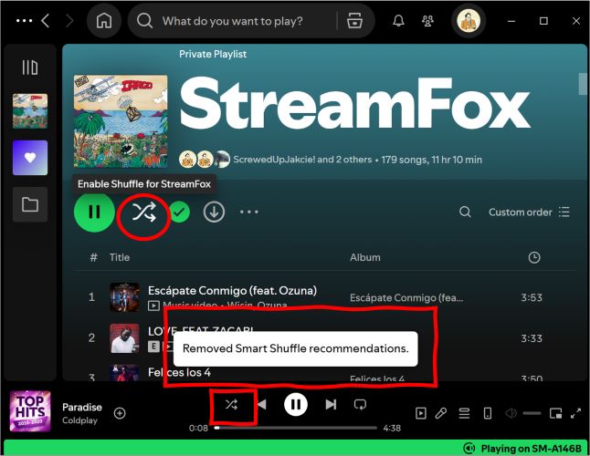 removed Smart Shuffle recommendations | Stop Spotify from Playing Suggested Songs