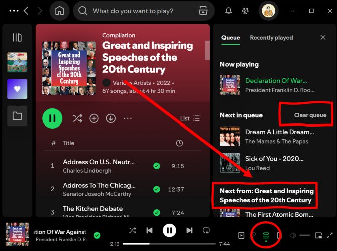 Next From section | Stop Spotify from Playing Suggested Songs