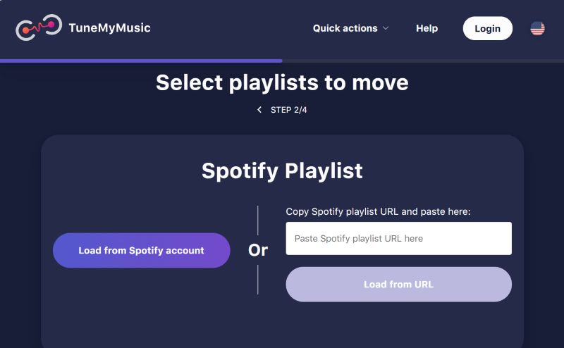 click Load from Spotify account | Transfer Spotify Playlists to YouTube Music