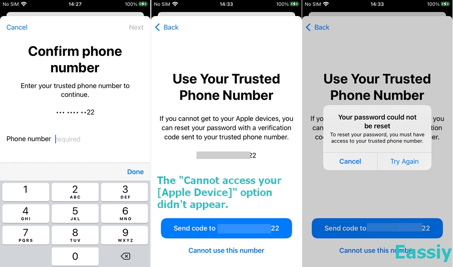 confirm your identity with a trusted phone number or email