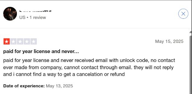 Trustpilot bad review | TunePat Spotify Music Converter
