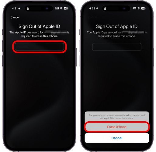 erase iPhone | Turn Off Biometrics on iPhone
