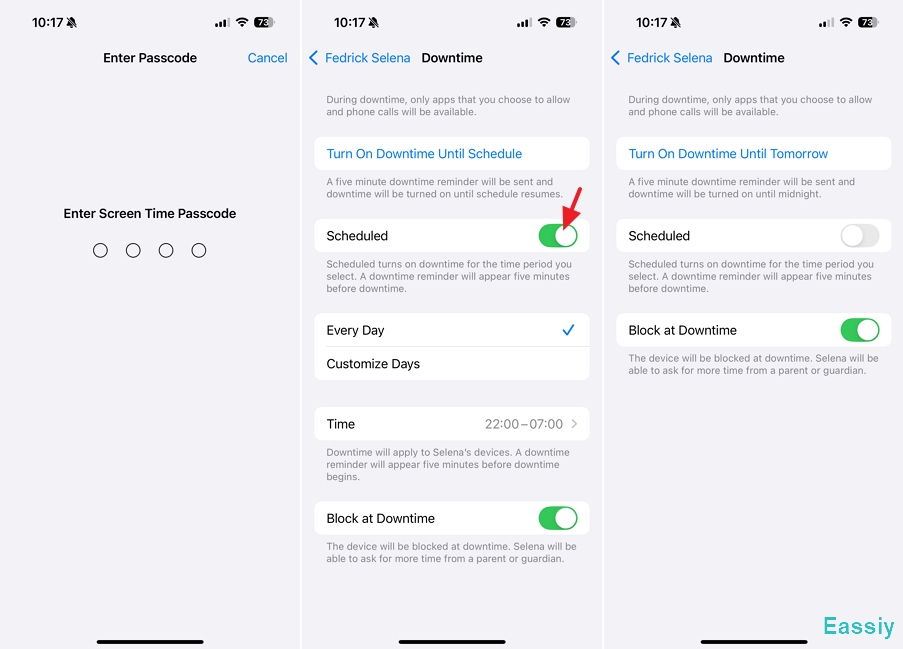 Toggle the Scheduled switch off