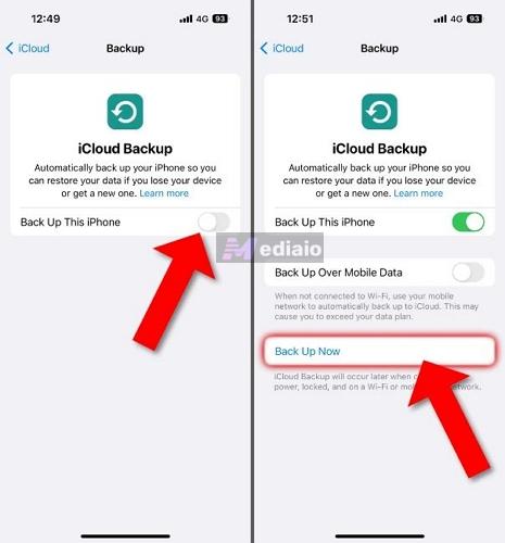 iCloud backup | Turn Off Face ID for Messages
