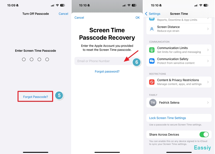 Enter the Apple ID and password 