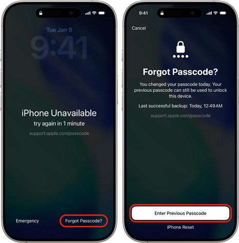 tap Forgot Passcode? | iPhone Password Recovery