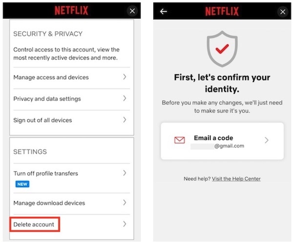 Delete Account | how to delete Netflix account
