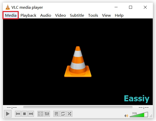 Click Media at the top left corner