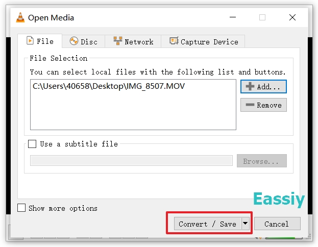 Click Convert/Save to proceed