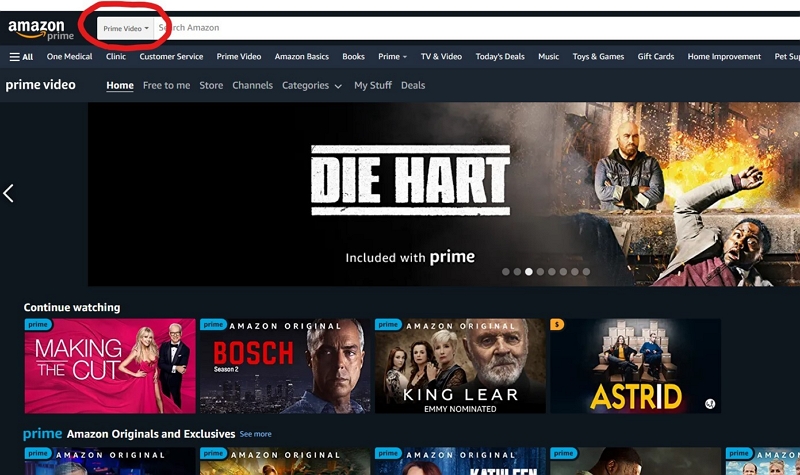 Utilize the search box | how to watch 1883 on Amazon Prime