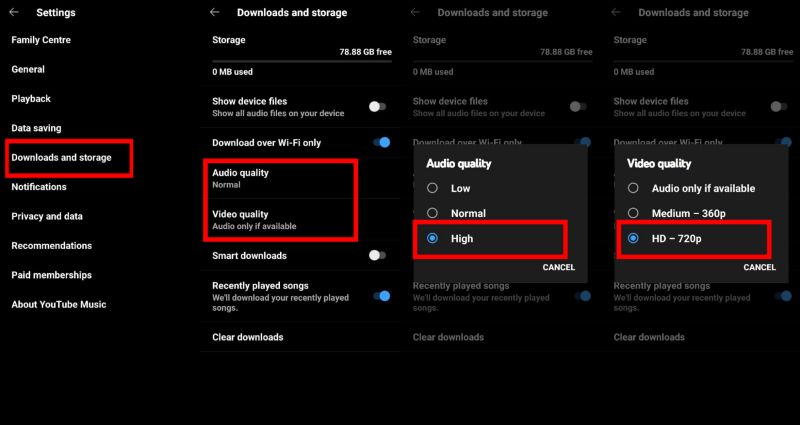 tap Video quality | YouTube Music Sound Quality