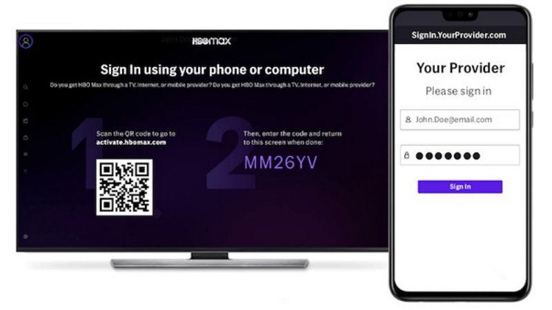 Keep the QR code | hbomax tv sign in enter code on phone
