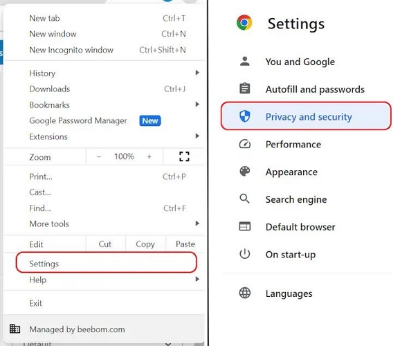 select Privacy and Security | Spotify Web Player Not Working