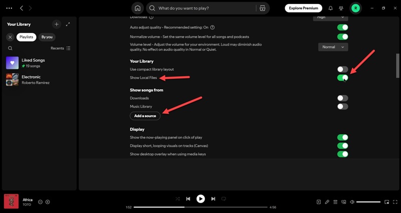 turn on Show Local Files | Make Apple Music Dark Mode