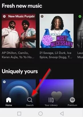 tap Search | Add Songs to Spotify Playlists