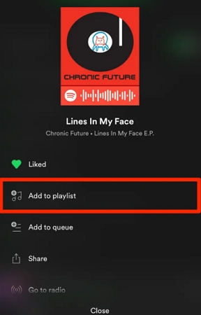 click Add to Playlist | Spotify Not Downloading Songs