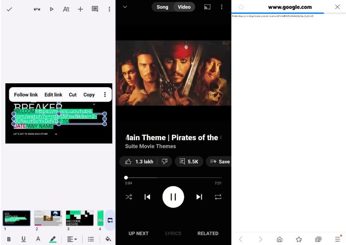 tap clickable URL | Add YouTube Music to Google Slides