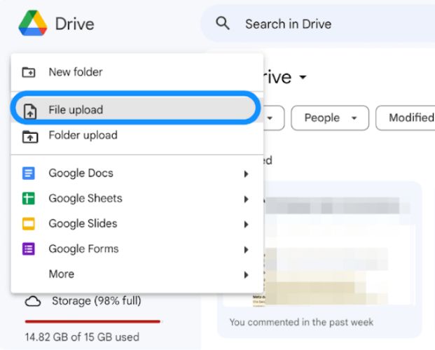 select File upload | Add YouTube Music to Google Slides