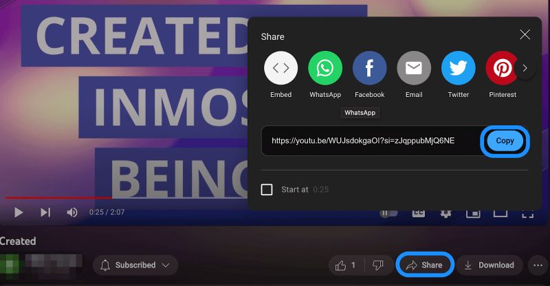 press Copy | Add YouTube Music to Google Slides