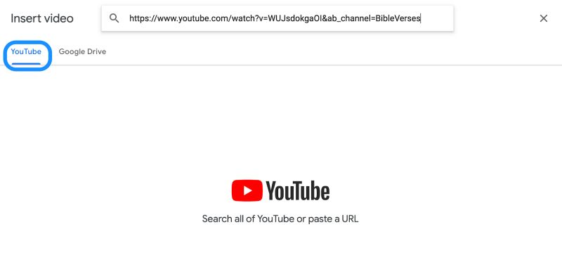 select YouTube | Add YouTube Music to Google Slides
