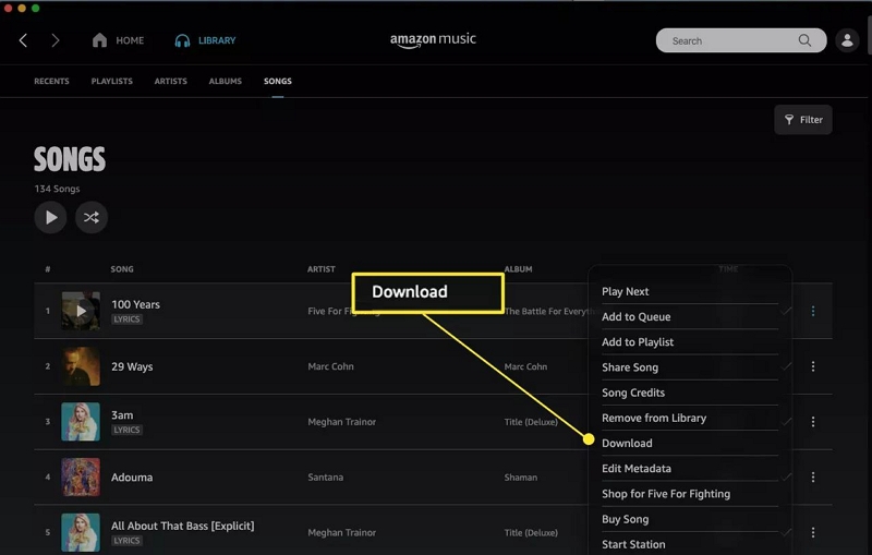 download feature | Amazon Music vs Spotify