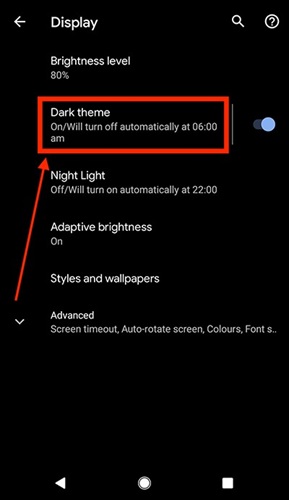 tap Display | Make Apple Music Dark Mode
