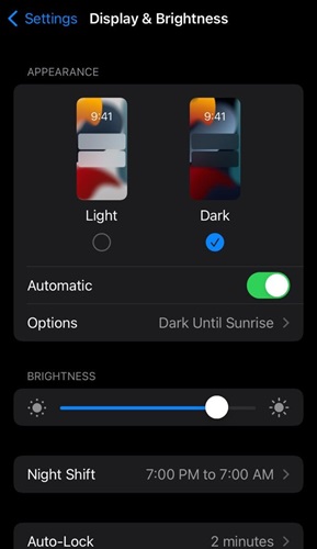 locate Appearance | Make Apple Music Dark Mode