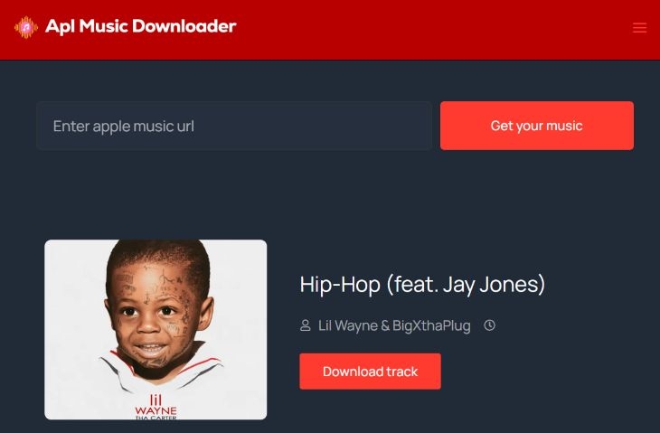 click Download track | Apple Music Downloaders Online