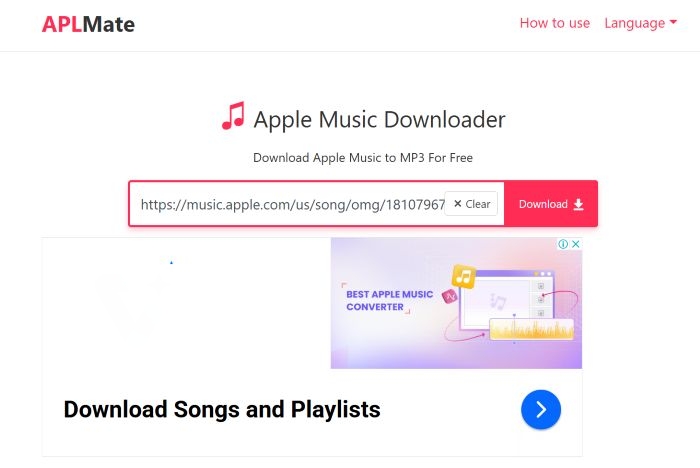 paste copied link | Apple Music Downloaders Online