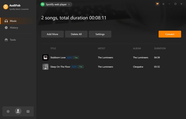 click Convert | AudiFab Spotify Music Converter